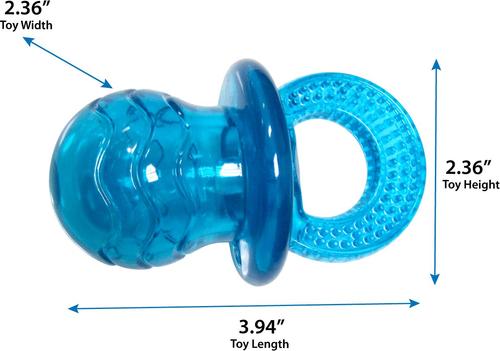 Show full view: fouFIT Paci Chew Pacifier Squeaky Dog Toy, Blue, Large slide 2 of 3