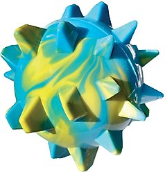 fouFIT TPR Bump'n Spike Tough Squeaky Dog Ball Toy, Blue