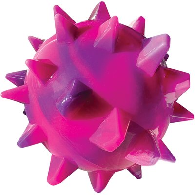 fouFIT fouFIT TPR Bump'n Spike Tough Squeaky Dog Ball Toy, Pink