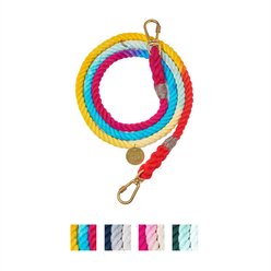 Found My Animal Adjustable Ombre Rope Dog Leash, Rainbow, 7-ft, Medium