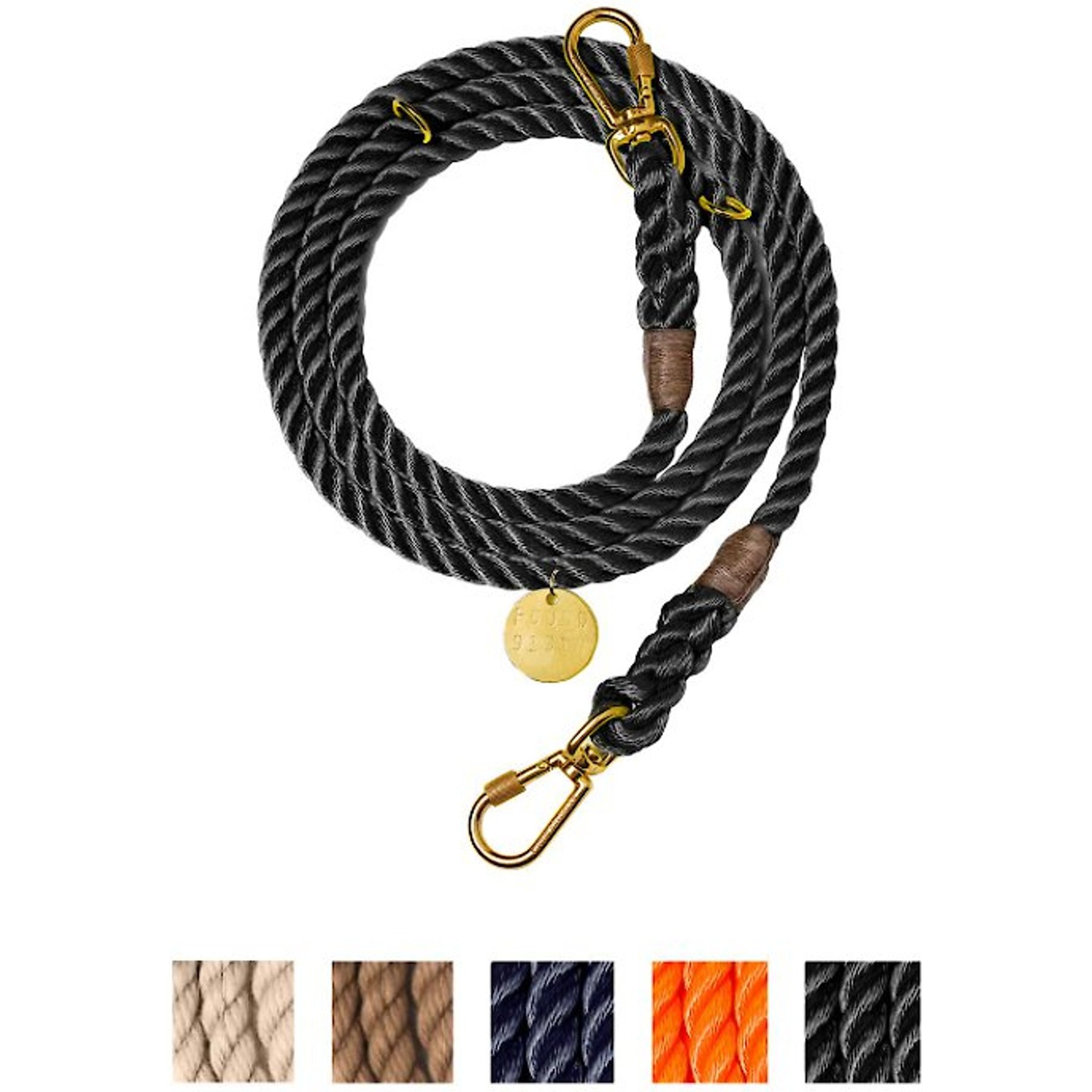 Found My Animalのリード Dark Tan Rope Dog Leash by Found My Animal | Adjustable