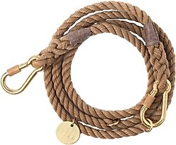 Found My Animal Adjustable Rope Dog Leash, Dark Tan, 7-ft, Large