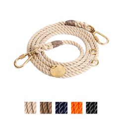 Found My Animal Adjustable Rope Dog Leash, Light Tan, 7-ft, Small