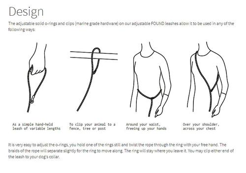 Show full view: Found My Animal Adjustable Rope Dog Leash, Navy, 7-ft, Large slide 5 of 9