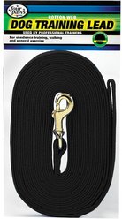 Four Paws Cotton Web Training Dog Lead, Black, 10-ft