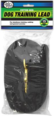 Show full view: Four Paws Cotton Web Training Dog Lead, Black, 15-ft slide 2 of 9