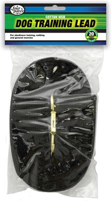 Show full view: Four Paws Cotton Web Training Dog Lead, Black, 20-ft slide 3 of 10