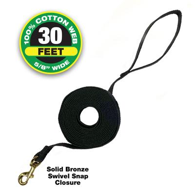 Show full view: Four Paws Cotton Web Training Dog Lead, Black, 30-ft slide 3 of 11