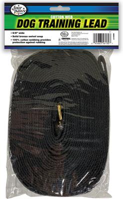 Show full view: Four Paws Cotton Web Training Dog Lead, Black, 30-ft slide 5 of 11