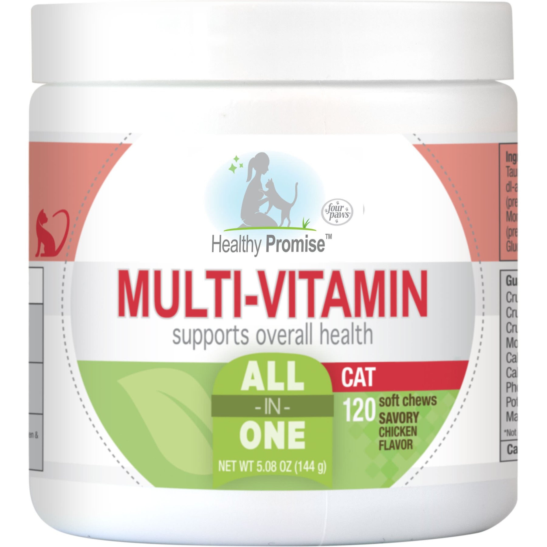 Four Paws Healthy Promise Multivitamin Soft Chews Cat Supplement, 120 count