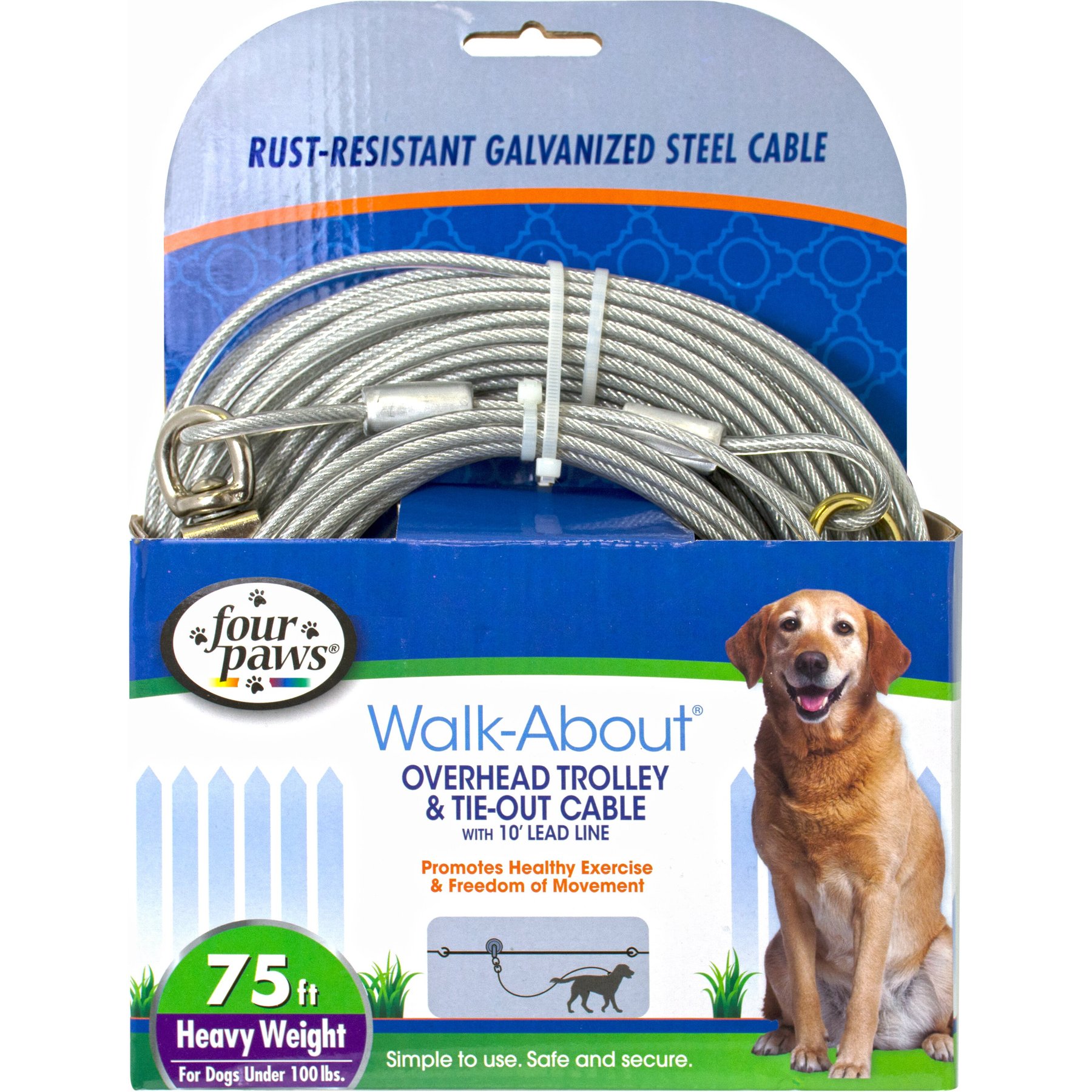 Four Paws Heavy Weight Overhead Trolley Exerciser, 75-ft