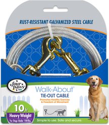 Four Paws Heavy Weight Tie Out Cable, 10-ft