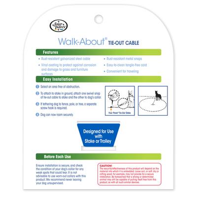 Show full view: Four Paws Heavy Weight Tie Out Cable, 15-ft slide 4 of 10