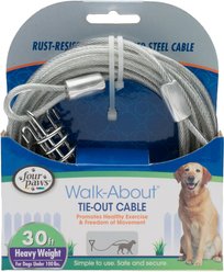 Four Paws Heavy Weight Tie Out Cable, 30-ft