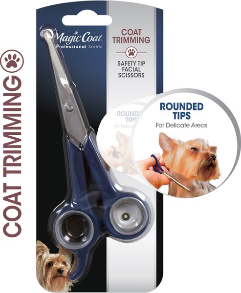 Show full view: Four Paws Magic Coal Professional Series Safety Tip Facial Dog Scissors, Blue slide 3 of 11