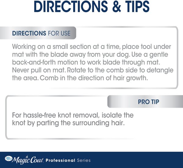 Show full view: Four Paws Magic Coat Professional Series 3-in-1 Knot Remover Rake & Comb for Dogs & Cats, Blue slide 6 of 11