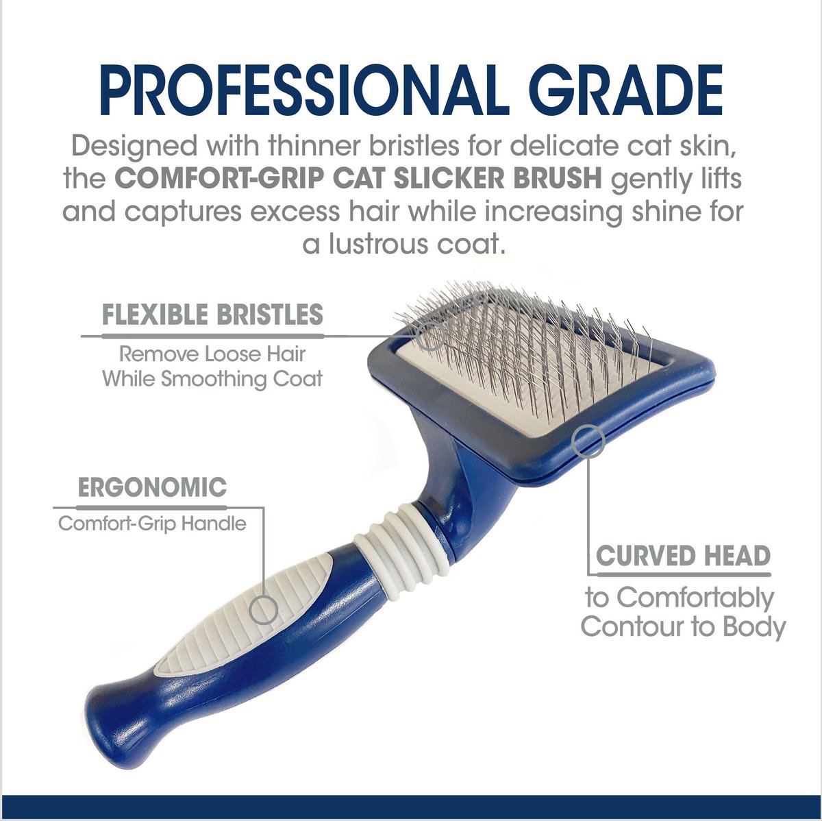 Four Paws Magic Coat Cat Hairball Brush with Conditioning Strip