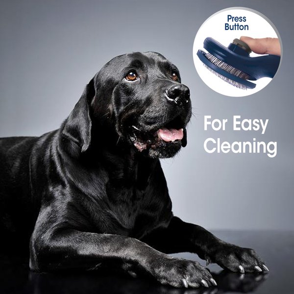 Show full view: Four Paws Magic Coat Professional Series Self-Cleaning Slicker Dog Brush, Blue, Large slide 3 of 11