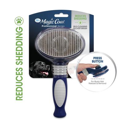Show full view: Four Paws Magic Coat Professional Series Self-Cleaning Slicker Dog Brush, Blue, Large slide 10 of 12