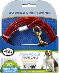 Four Paws Medium Weight Tie Out Cable, 20-ft