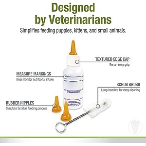 Four Paws Pet Nurser Bottles, 2-oz with brush