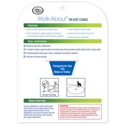 Show full view: Four Paws Super Weight Tie Out Cable, 20-ft slide 4 of 9