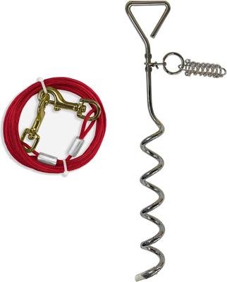 Show full view: Four Paws Walk-About Spiral Tie-Out Stake for Dogs, 15-ft slide 2 of 8