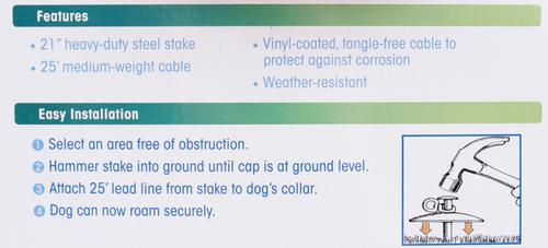 Show full view: Four Paws Walk-About Tie Out Stake, 25-ft slide 4 of 8