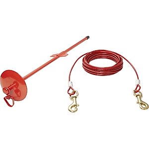 Four Paws Walk-About Tie Out Stake, 25-ft