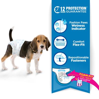 Show full view: Four Paws Wee-Wee Disposable Dog Diapers, Medium, 36 count slide 3 of 12