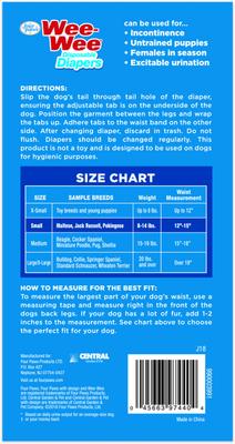 Show full view: Four Paws Wee-Wee Disposable Dog Diapers, Small, 36 count slide 8 of 13