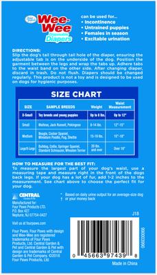 Show full view: Four Paws Wee-Wee Disposable Dog Diapers, X-Small, 36 count slide 8 of 13