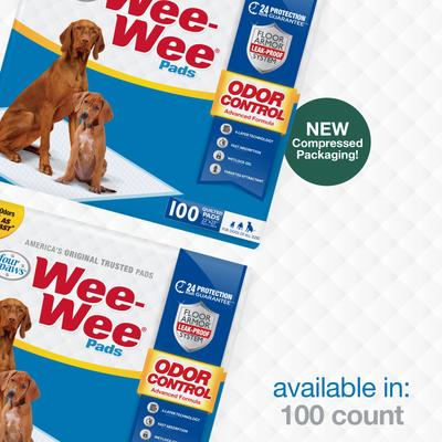 Show full view: Four Paws Wee-Wee Odor Control Advanced Formula Dog Training Pads, 22 x 23-in, 100 count slide 9 of 14