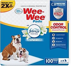 Four Paws Wee-Wee Odor Control Dog Training Pads with Febreze Freshness, 22 x 22-in, 100 count