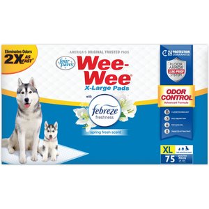 Four Paws Wee-Wee Odor Control with Febreze Freshness Dog Pads, X-Large 28 x 30-in, 75 count