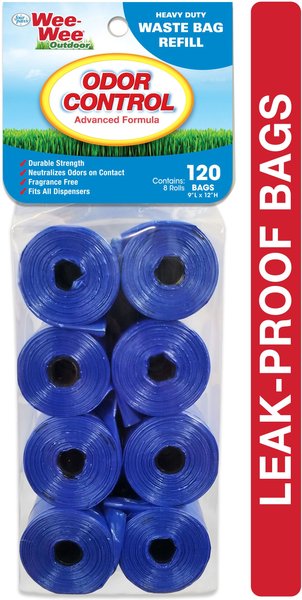 Four Paws Wee-Wee Outdoor Odor Control Heavy Duty Dog Waste Bags Refill Rolls, 120 count
