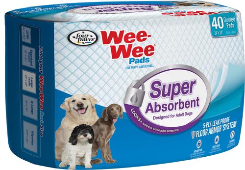 Show full view: Four Paws Wee-Wee Super Absorbent Dog Pee Pads, 24 x 24-in, 40 count slide 9 of 12