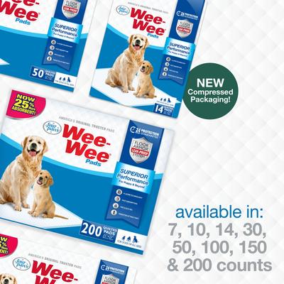 Four Paws Wee-Wee Superior Performance Dog Pee Pads, 22 x 22-in