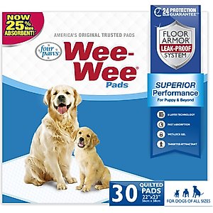 Four Paws Wee-Wee Superior Performance Dog Pee Pads, 22 x 22-in, 30 count