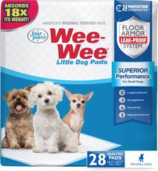 Four Paws Wee-Wee Superior Performance Little Dog Pee Pads, 16.5 x 23.5-in, 28 count
