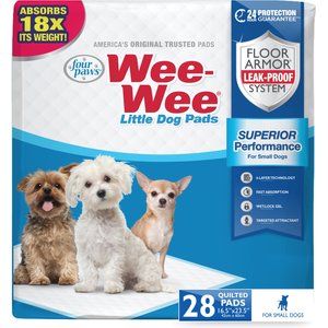 Wee-Wee Little Dog Pee Pads 16.5 x 23.5-in, 28 count, Unscented