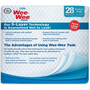 Four Paws Wee-Wee Superior Performance Little Dog Pee Pads, 16.5 x 23.5-in, 28 count