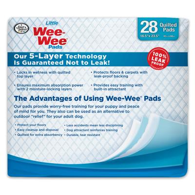 Show full view: Four Paws Wee-Wee Superior Performance Little Dog Pee Pads, 16.5 x 23.5-in, 28 count slide 4 of 13