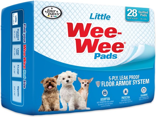 Show full view: Four Paws Wee-Wee Superior Performance Little Dog Pee Pads, 16.5 x 23.5-in, 28 count slide 9 of 12
