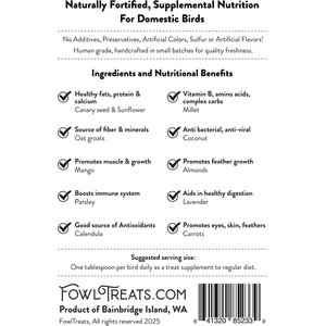 Fowl Treats Flight Treats Tropical Millet Blend Bird Treats, 16-oz bag