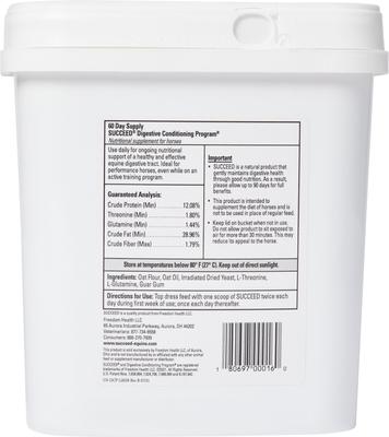 Show full view: Freedom Health Succeed DCP Natural Oat Flavor Granules Horse Supplement, 3.75-lb pail slide 2 of 3