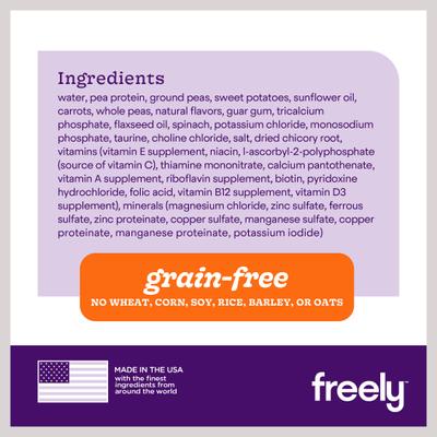 Show full view: Freely Vegetarian Recipe Limited Ingredient Grain-Free Wet Dog Food, 12.5-oz can, 6 count slide 5 of 10