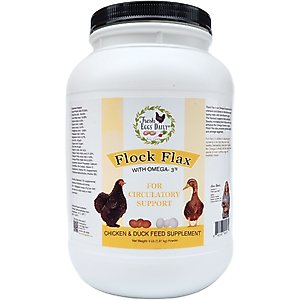 Fresh Eggs Daily Flock Flax Chicken & Duck Feed Supplement, 4-lb tub