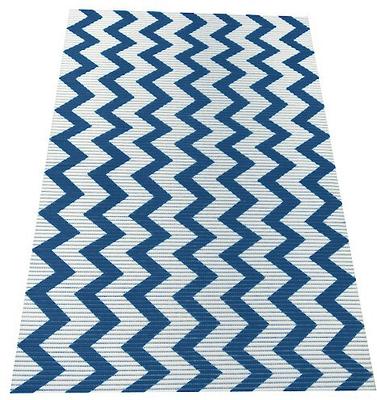 Show full view: Fresh Kitty Jumbo Foam Chevron Cat Litter Mat, Blue & White slide 2 of 5