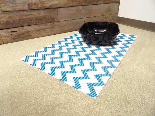 Show full view: Fresh Kitty Jumbo Foam Chevron Cat Litter Mat, Blue & White slide 3 of 5